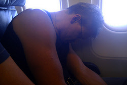 FM's Jem finally gets some sleep on the plane