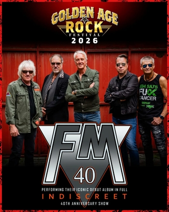 Poster for FM live at Golden Age Rock Festival in Belgium 19 September 2026