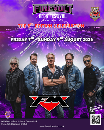 FM at Firevolt Rock Festival - Sunday 9 August 2026 - poster