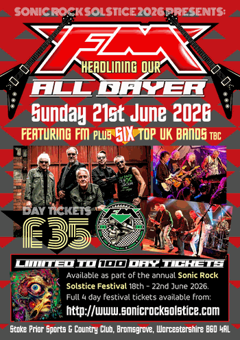  FM headline Sonic Rock Solstice in Bromsgrove, 21 June 2026 - festival poster